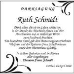 Danksagung Ruth Schmidt