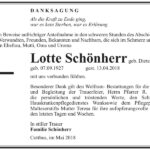 Danksagung Lotte Schönherr, geb. Dietel