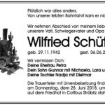 Traueranzeige Wilfried Schütz