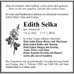 Traueranzeige Edith Selka, geb. Emmerich