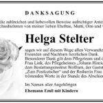 Danksagung Helga Stelter