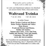 Traueranzeige Waltraud Trzinka