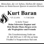 Traueranzeige Kurt Baran