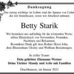 Danksagung Betty Starik