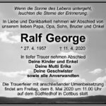 Traueranzeige Ralf George