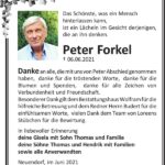 Danksagung Peter Forkel