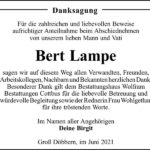 Danksagung Bert Lampe