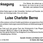 Danksagung Luise Charlotte Berno
