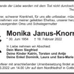 Traueranzeige Monika Janus-Knorr