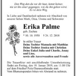 Traueranzeige Erika Palme, geb. Zachau