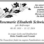 Traueranzeige Rosemarie Elisabeth Schwier, geb. Beißwenge