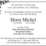 Traueranzeige Horst Michel