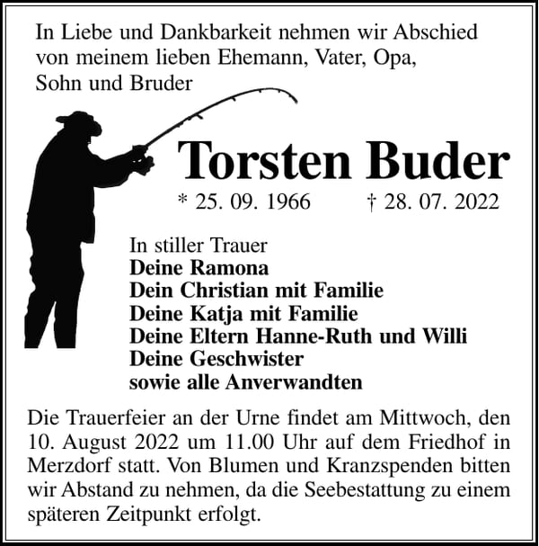 Traueranzeige Torsten Buder