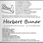 Traueranzeige Herbert Bunar