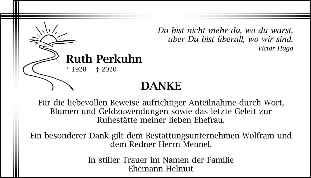 Danksagung Ruth Perkuhn
