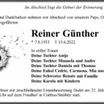 Traueranzeige Reiner Günther