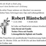 Traueranzeige Robert Häntschel