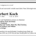 Traueranzeige Herbert Koch