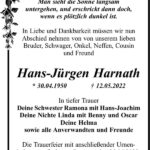 Traueranzeige Hans-Jürgen Harnath