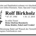 Traueranzeige Rolf Birkholz