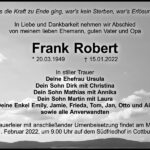 Traueranzeige Frank Robert