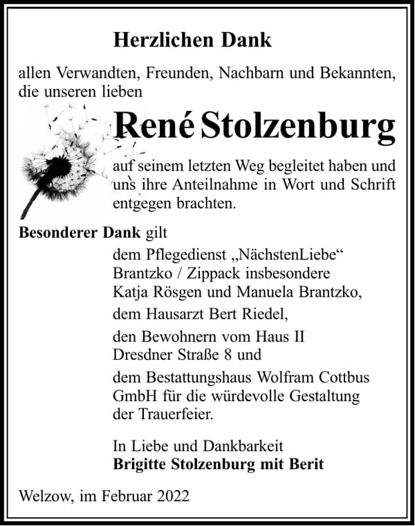 Danksagung René Stolzenburg
