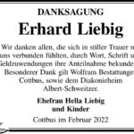 Danksagung Erhard Liebig
