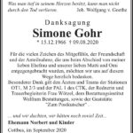 Traueranzeige Simone Gohr