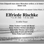 Traueranzeige Elfriede Rischke