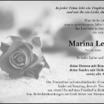 Traueranzeige Marina Lechler