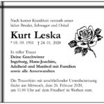 Traueranzeige Kurt Leska
