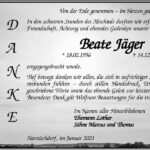 Danksagung Beate Jäger