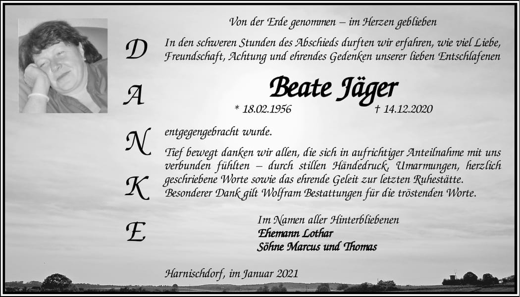 Danksagung Beate Jäger
