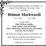 Traueranzeige Helmut Markwardt