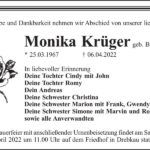 Traueranzeige Monika Krüger, geb. Böttcher