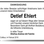 Danksagung Detlef Ehlert