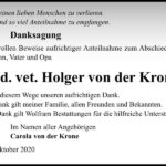 Danksagung Dr. med. vet. Holger von der Krone