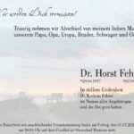 Traueranzeige Dr. Horst Fehler