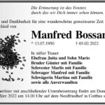 Traueranzeige Manfred Bossan