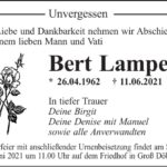 Traueranzeige Bert Lampe