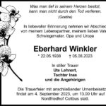 Traueranzeige Eberhard Winkler