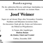 Danksagung Josef Weimer