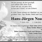 Traueranzeige Hans-Jürgen Noack