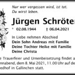 Traueranzeige Jürgen Schröter
