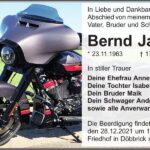 Traueranzeige Bernd Jauer