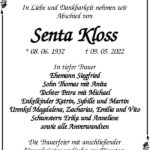 Traueranzeige Senta Kloss