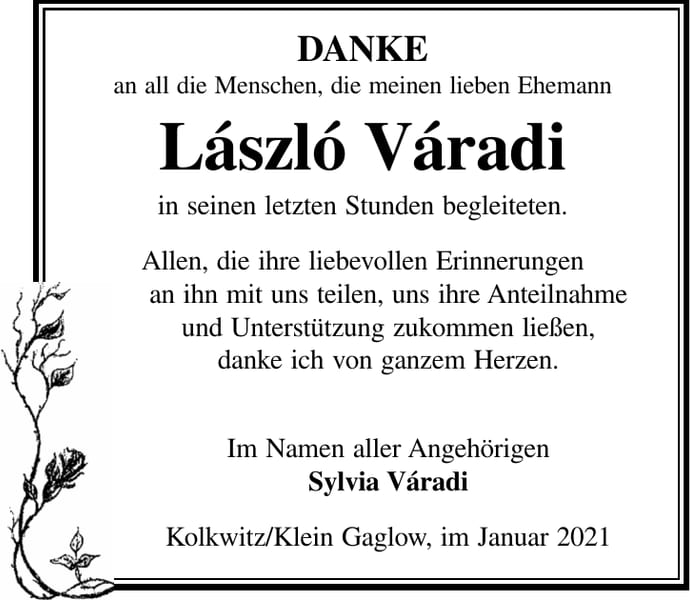 Danksagung László Váradi