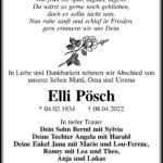 Traueranzeige Elli Pösch