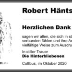 Danksagung Robert Häntschel