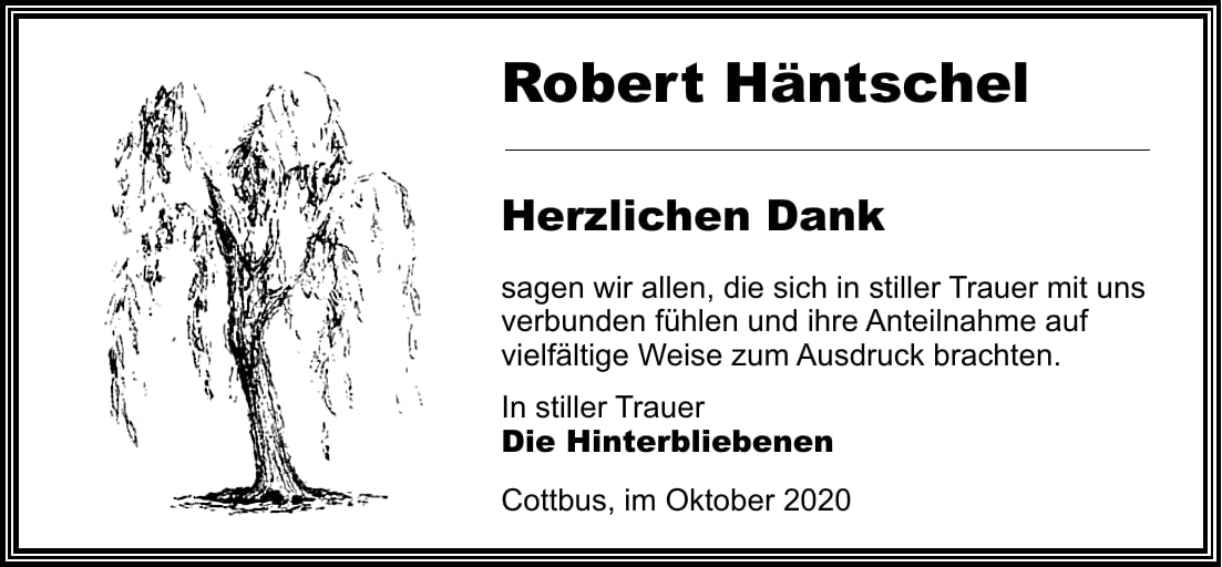 Danksagung Robert Häntschel